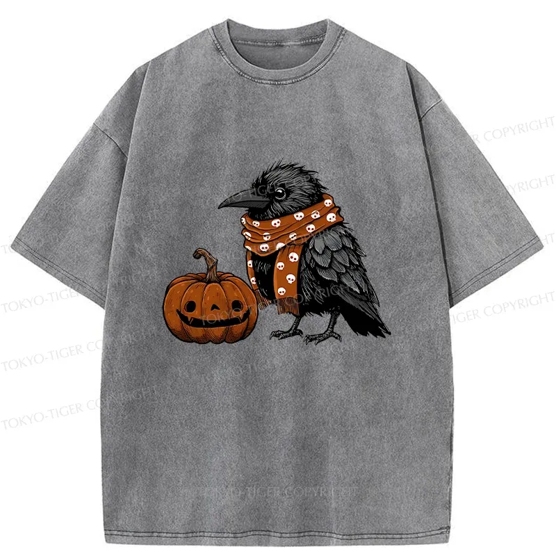 Tokyo-Tiger Christmas Crow Washed T-Shirt