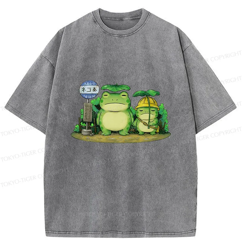 Tokyo-Tiger My Neighbor Frog Washed T-Shirt