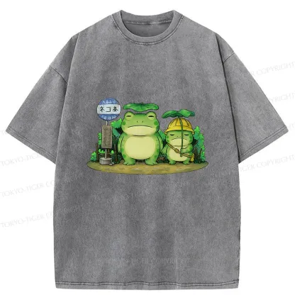 Tokyo-Tiger My Neighbor Frog Washed T-Shirt