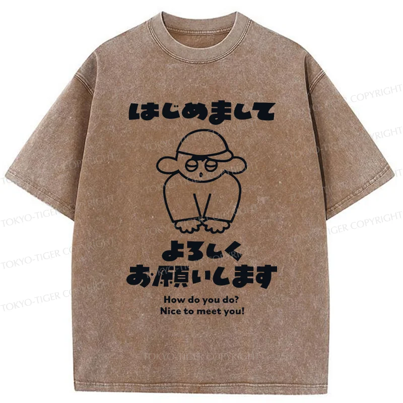 Tokyo-Tiger Japanese Daily Expressions Washed T-Shirt