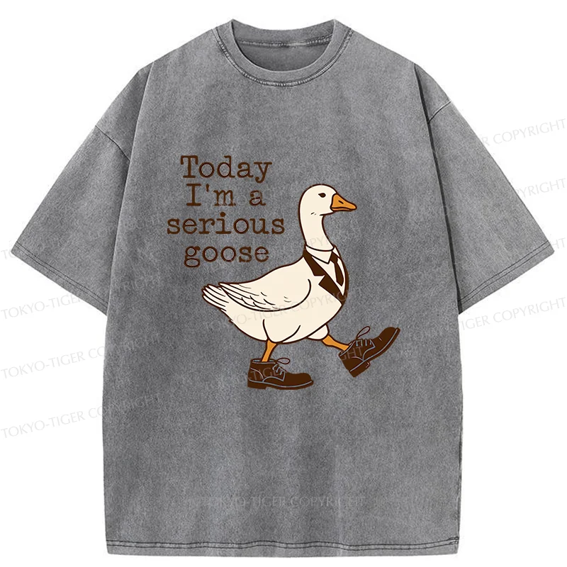 Tokyo-Tiger Working And Serious Goose Washed T-Shirt