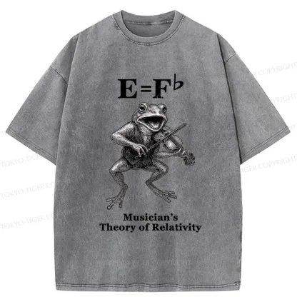 Tokyo-Tiger Frog Playing The Violin Washed T-Shirt