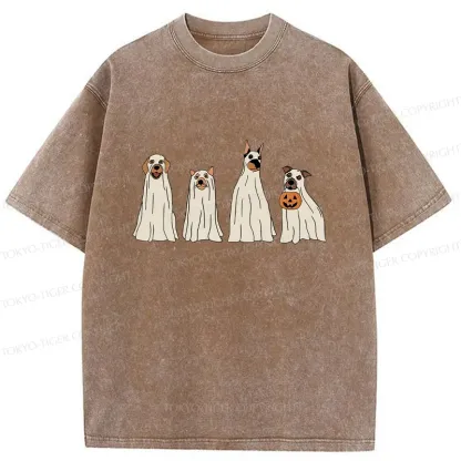 Tokyo-Tiger Halloween Puppies Washed T-Shirt