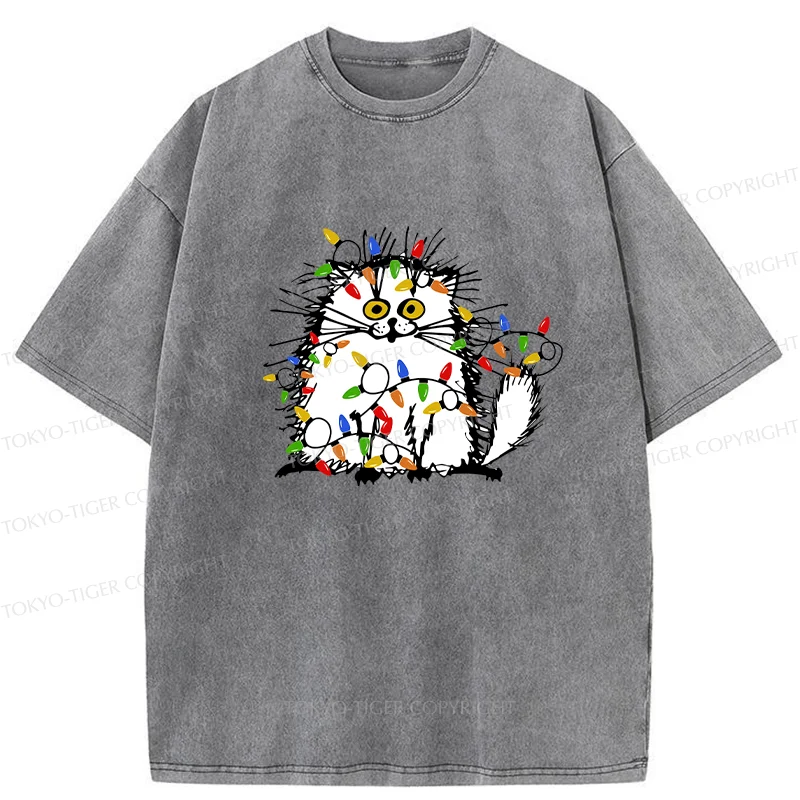 Tokyo-Tiger Kitten Is Entangled Washed T-Shirt