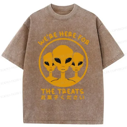 Tokyo-Tiger Alien Asking For Candy Washed T-Shirt