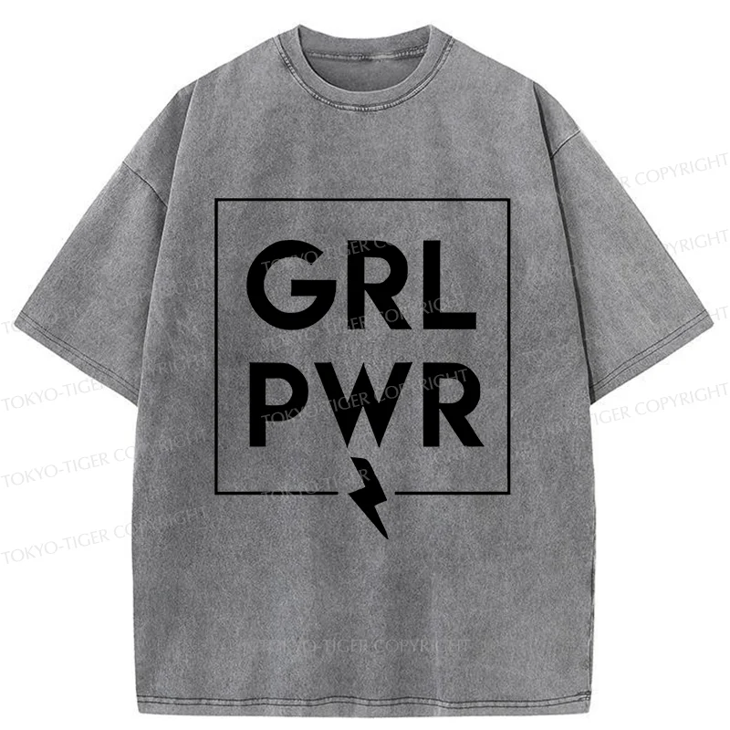 Tokyo-Tiger Girl Power Washed T-Shirt