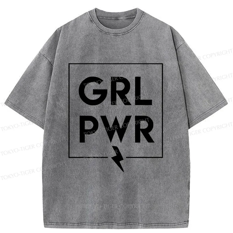 Tokyo-Tiger Girl Power Washed T-Shirt