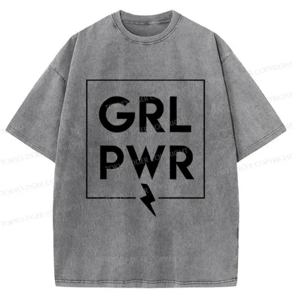 Tokyo-Tiger Girl Power Washed T-Shirt