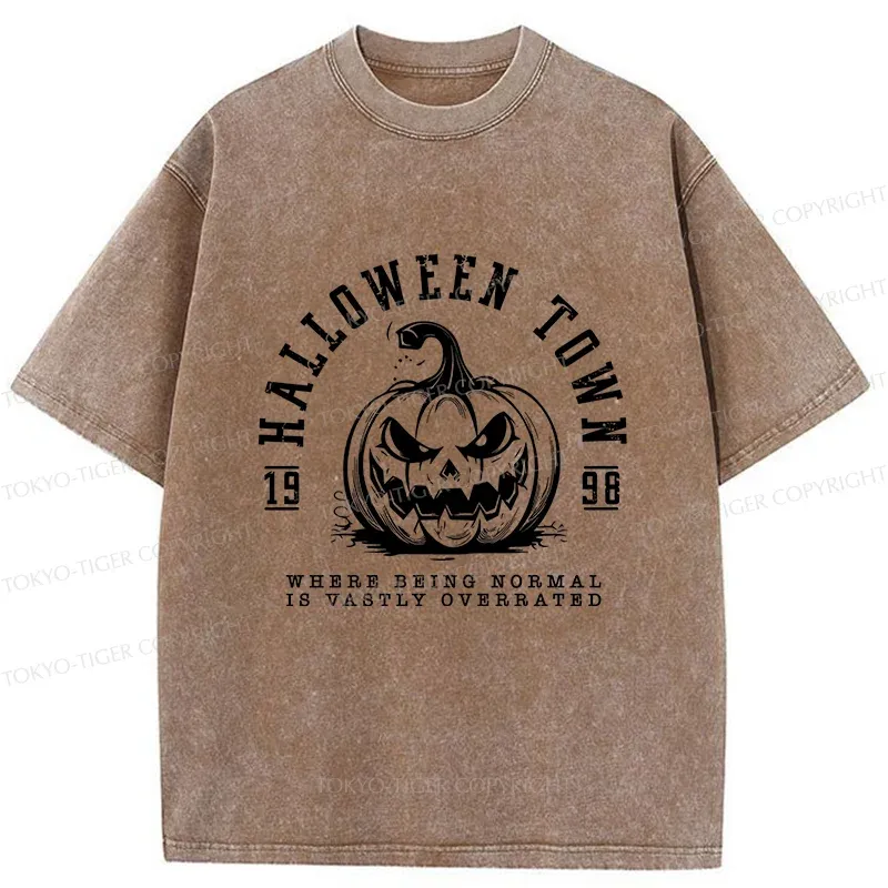 Tokyo-Tiger Halloween Pumpkin Washed T-Shirt