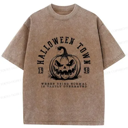 Tokyo-Tiger Halloween Pumpkin Washed T-Shirt