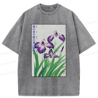 Tokyo-Tiger Japanese Iris Washed T-Shirt