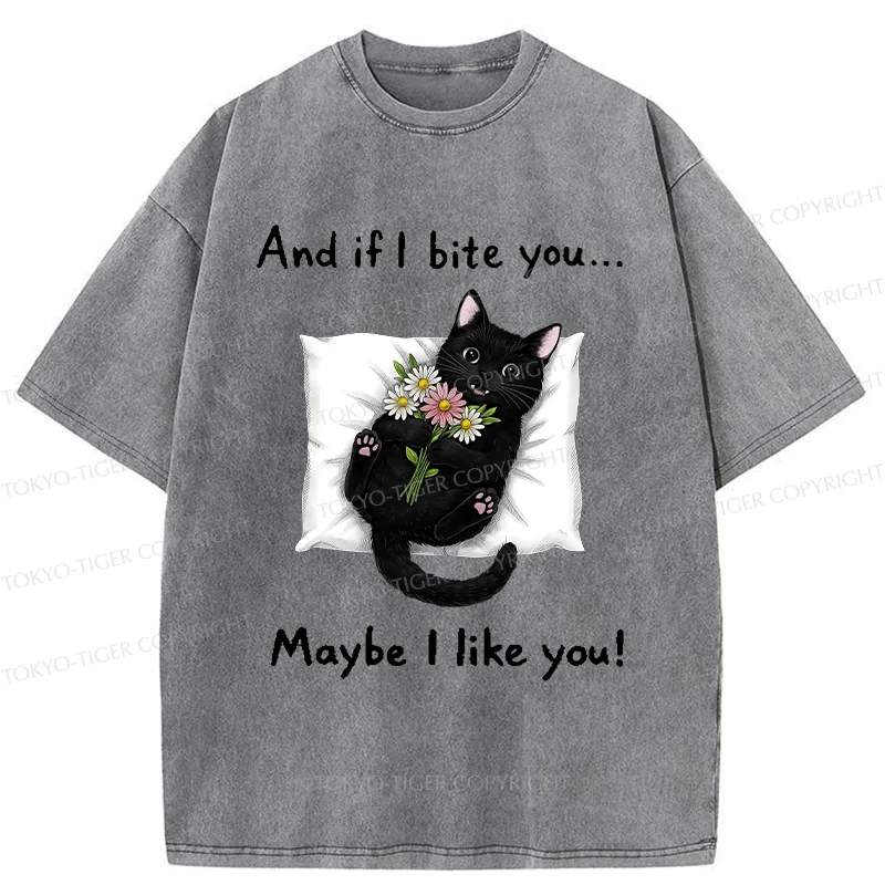 Tokyo-Tiger Cat's Expression Of Love Washed T-Shirt