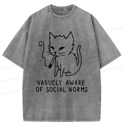 Tokyo-Tiger Uncontrolled Cat Washed T-Shirt