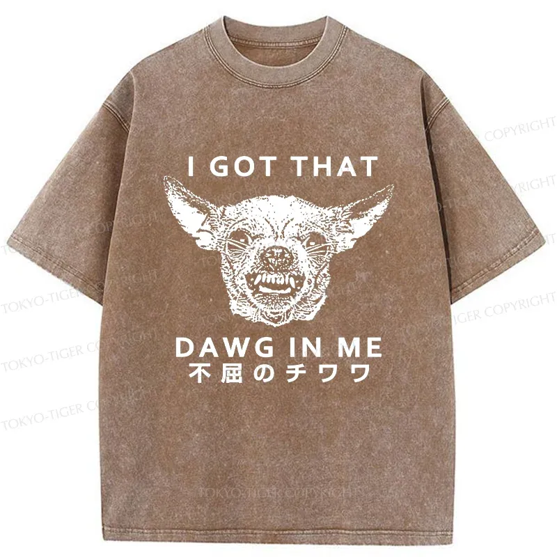 Tokyo-Tiger Indomitable Chihuahua Washed T-Shirt