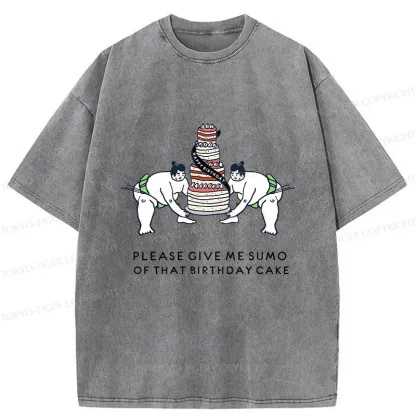 Tokyo-Tiger Sumo Wrestlers Lift The Cake Washed T-Shirt