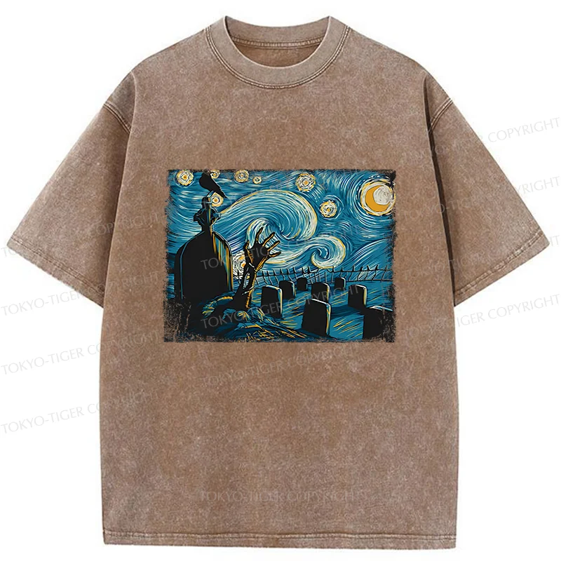 Tokyo-Tiger Halloween Under The Stars Washed T-Shirt