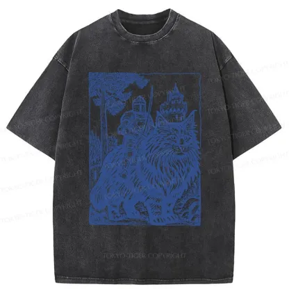 Tokyo-Tiger Cat And Knight Washed T-Shirt