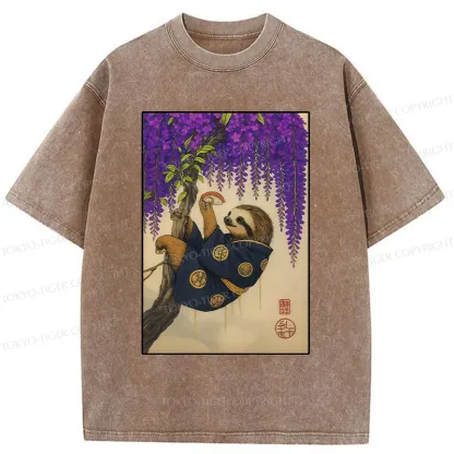 Tokyo-Tiger Japanese Sloth Washed T-Shirt