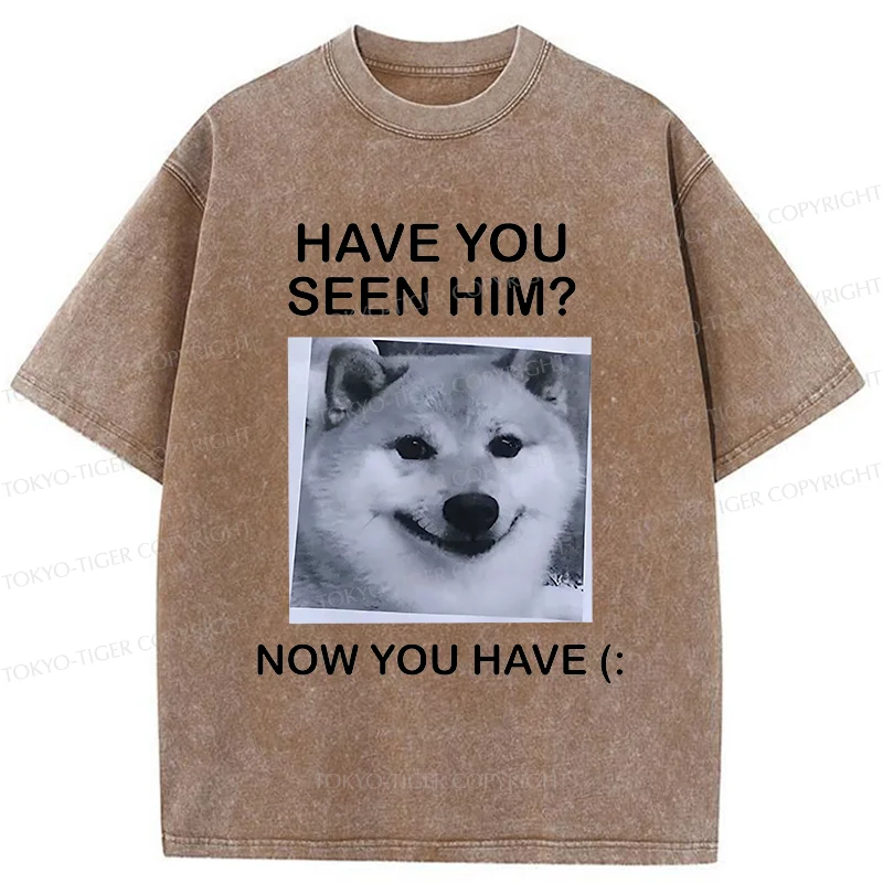 Tokyo-Tiger Funny Dog Washed T-Shirt