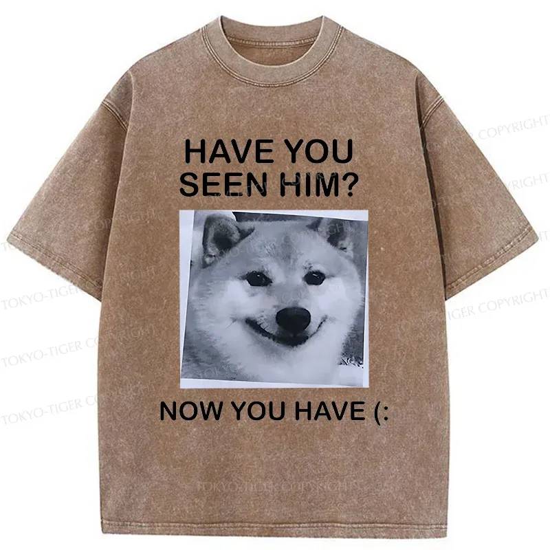 Tokyo-Tiger Funny Dog Washed T-Shirt