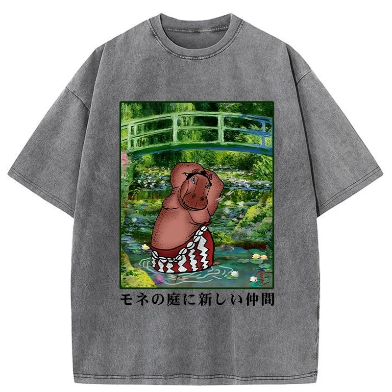 Tokyo-Tiger A New Addition To Monet's Garden Washed T-Shirt