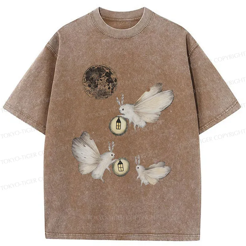 Tokyo-Tiger Night Moths Washed T-Shirt Sale