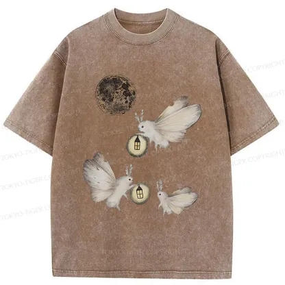 Tokyo-Tiger Night Moths Washed T-Shirt