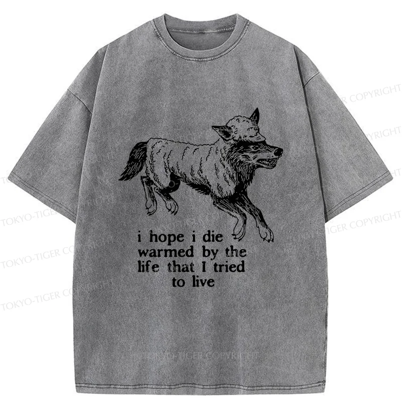 Tokyo-Tiger A Wolf In Sheep's Clothing Funny Washed T-Shirt
