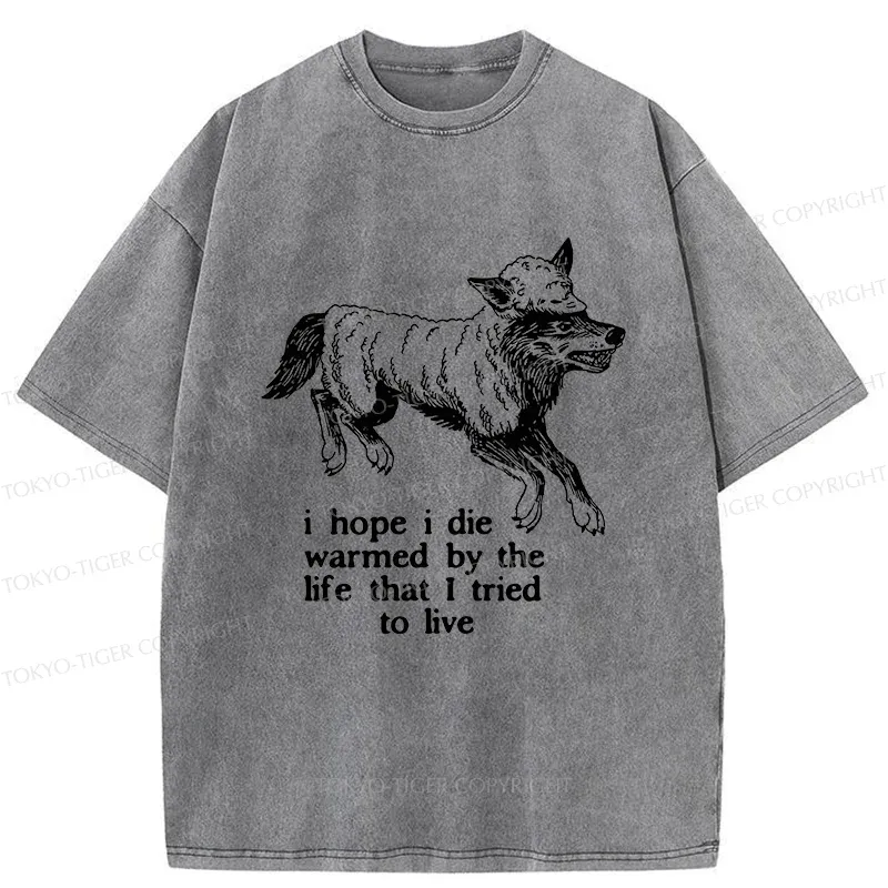Tokyo-Tiger A Wolf In Sheep's Clothing Funny Washed T-Shirt