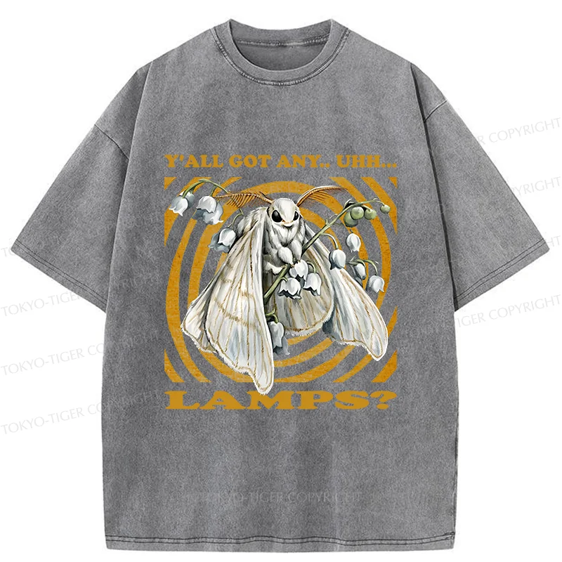 Tokyo-Tiger Funny Moth Meme Washed T-Shirt