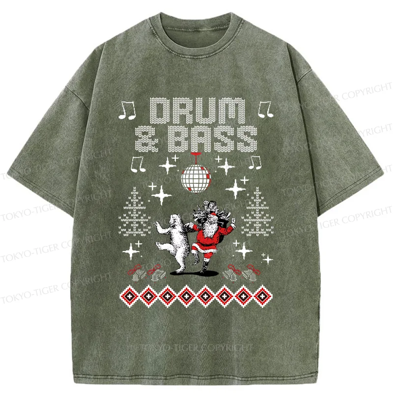 Tokyo-Tiger Christmas DNB Washed T-Shirt