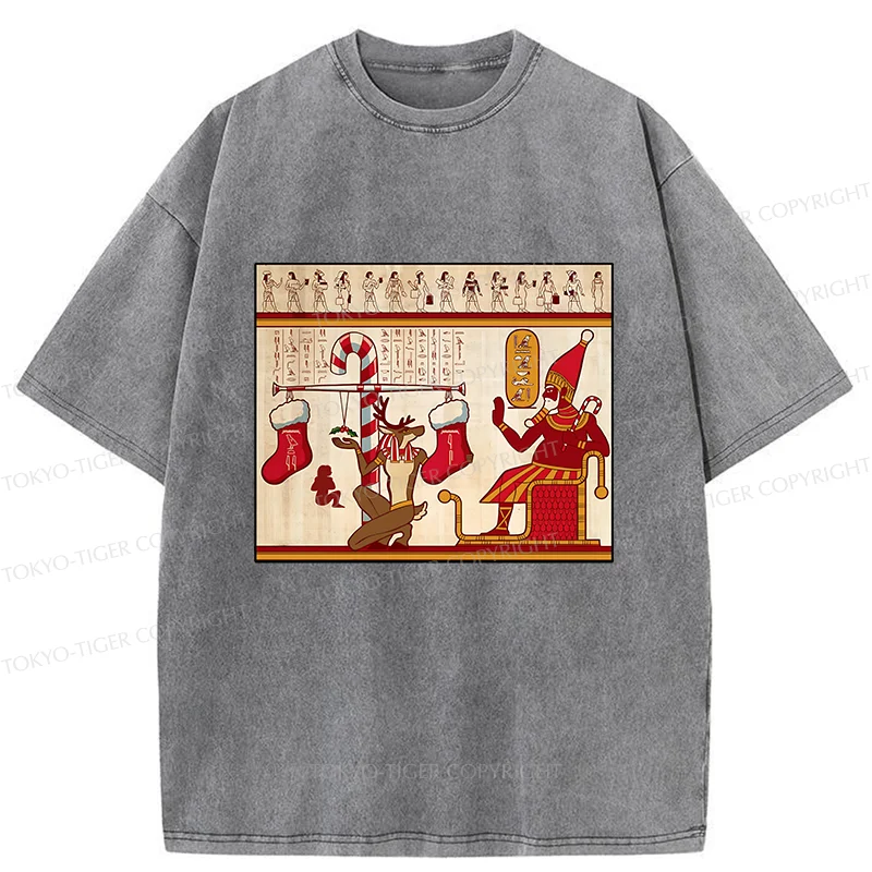 Tokyo-Tiger Egyptian Christmas Washed T-Shirt