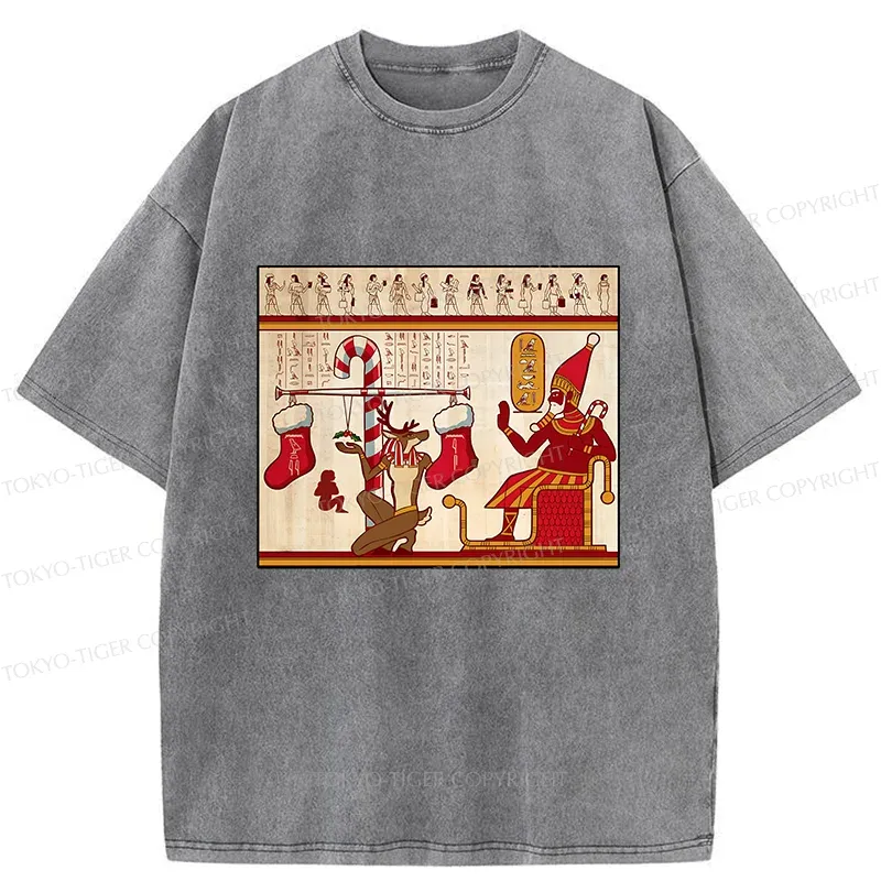 Tokyo-Tiger Egyptian Christmas Washed T-Shirt