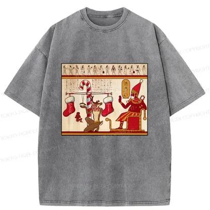 Tokyo-Tiger Egyptian Christmas Washed T-Shirt