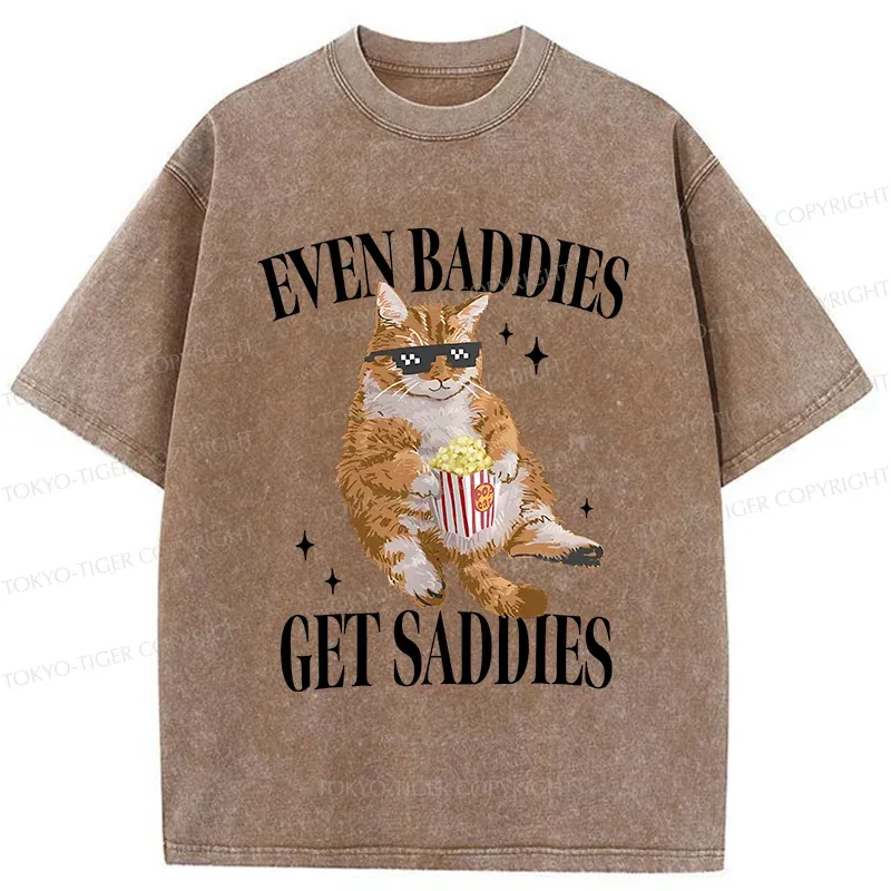 Tokyo-Tiger Bad Cat Meme Washed T-Shirt
