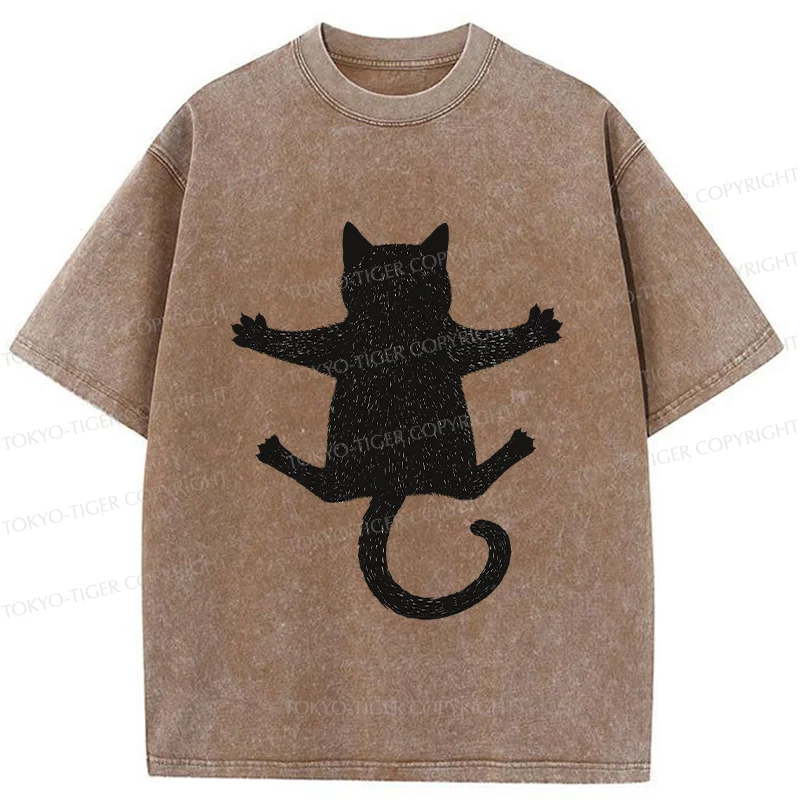 Tokyo-Tiger Hold Your Cat Washed T-Shirt