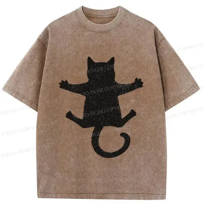 Tokyo-Tiger Hold Your Cat Washed T-Shirt