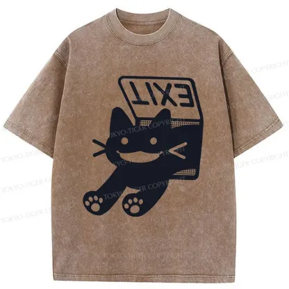 Tokyo-Tiger Cat Is Escaping Washed T-Shirt