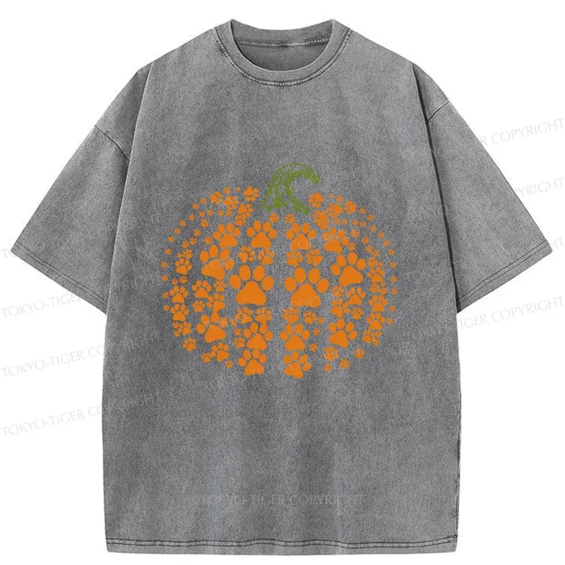 Tokyo-Tiger Cute Pumpkin Washed T-Shirt Sale