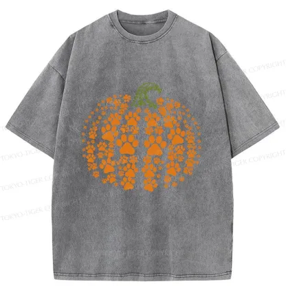 Tokyo-Tiger Cute Pumpkin Washed T-Shirt