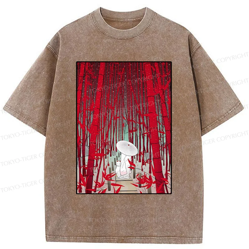 Tokyo-Tiger Japanese Bamboo Forest Washed T-Shirt