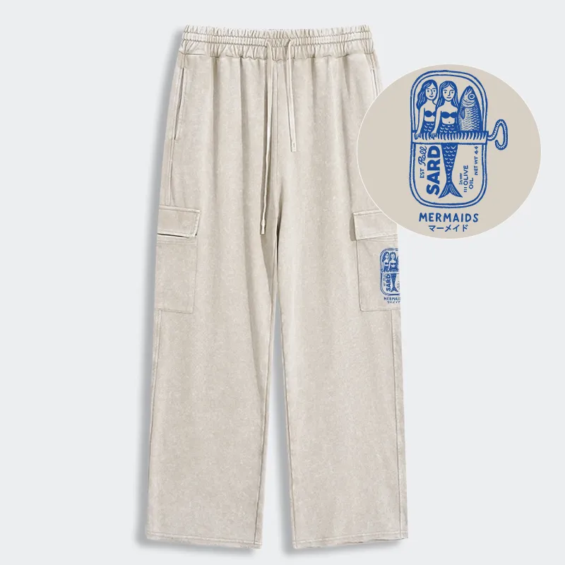 Tokyo-Tiger Mermaid Can Washed Utility Sweatpants