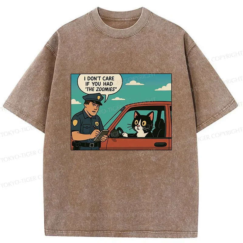 Tokyo-Tiger Cat Gets Ticket For Speeding Washed T-Shirt Sale