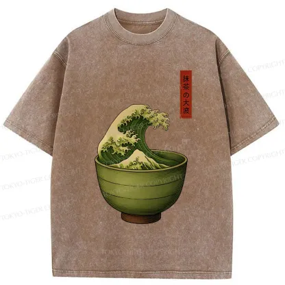 Tokyo-Tiger Matcha Cup Washed T-Shirt
