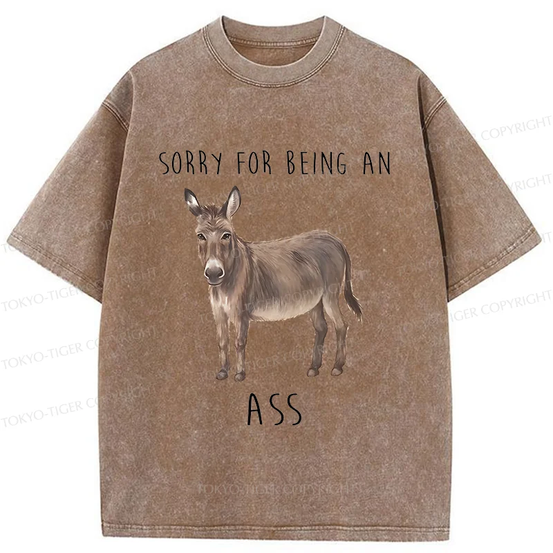 Tokyo-Tiger Funny Donkey Meme Washed T-Shirt