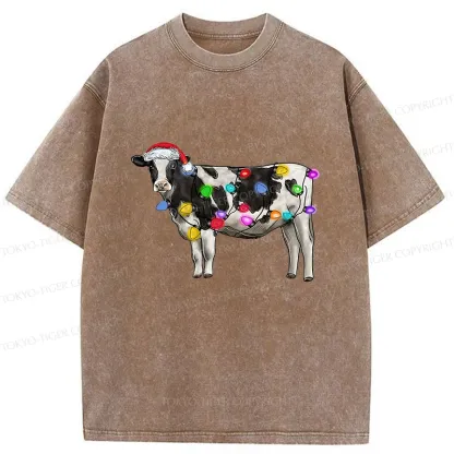 Tokyo-Tiger Christmas Cow Washed T-Shirt
