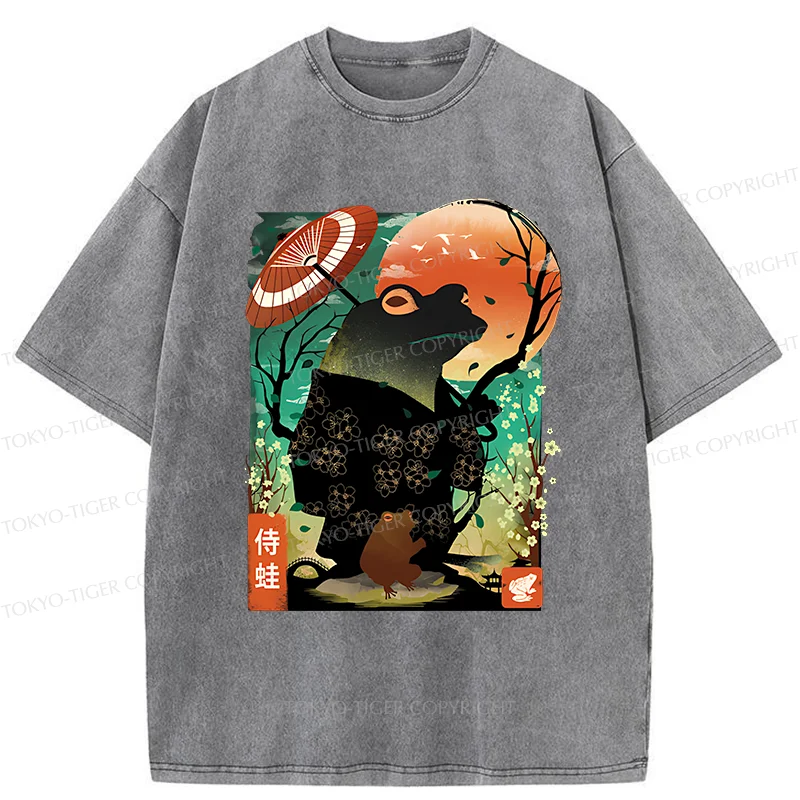 Tokyo-Tiger Japanese Frog Demon Washed T-Shirt