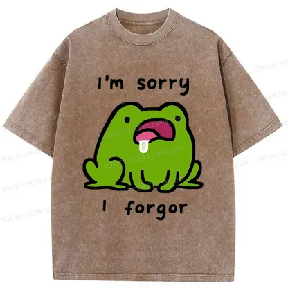 Tokyo-Tiger Frog With Bad Memory Washed T-Shirt
