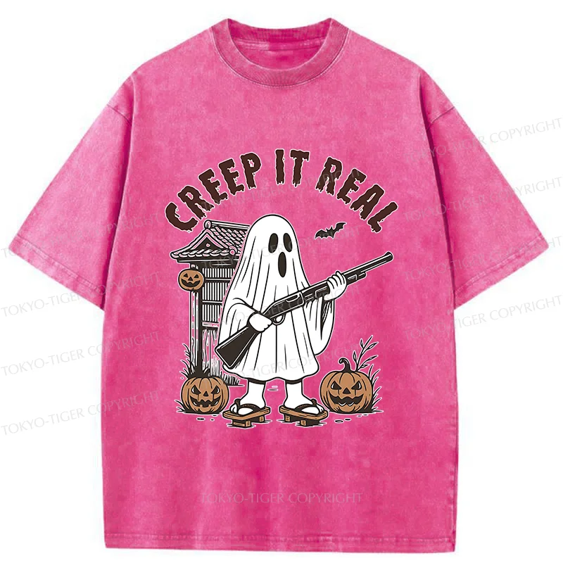 Tokyo-Tiger Halloween Japanese Ghost Washed T-Shirt
