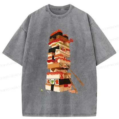 Tokyo-Tiger Sushi Game Washed T-Shirt
